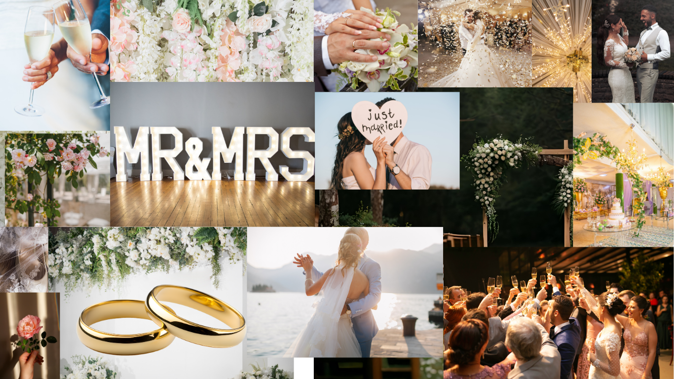 Wedding decoration collage